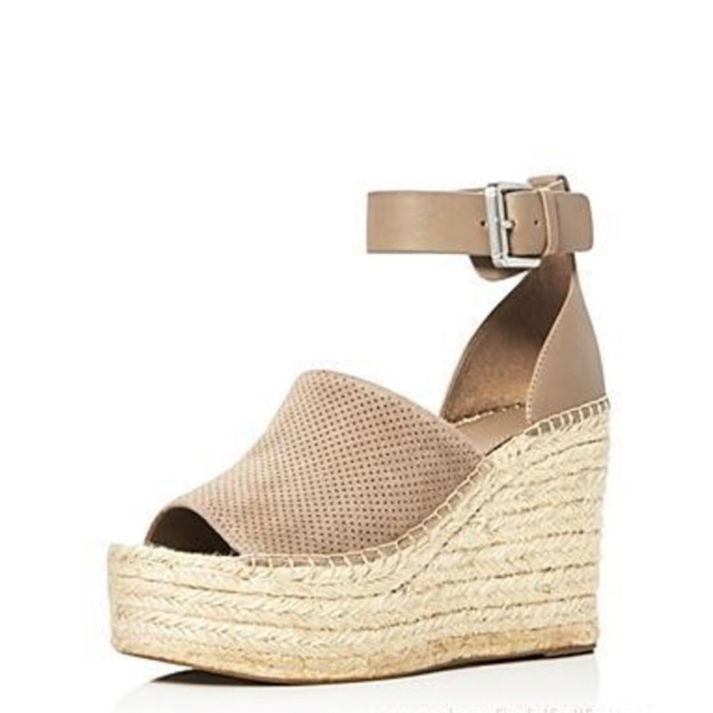 Marc Fisher 8.5 Tan Leather Platform Wedges 🌸 Great Condition!